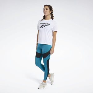 Koszulki Damskie Reebok Workout Ready Supremium Logo Białe PL 32TMCRJ